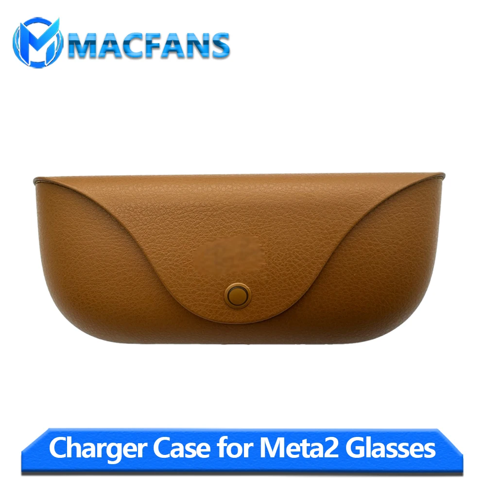 Popularne, personalizowane etui ładujące tylko do okularów Meta Ray-Ban Meta Wayfarer, brązowe