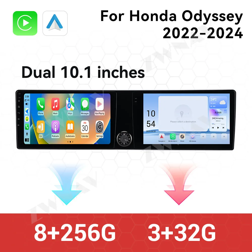 

10.1 Inch Screen Car Radio For Honda Odyssey 2022-2024 Android Auto GPS Navigation Multimedia Video Stereo Receiver Head Unit