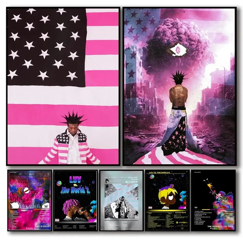 Canvas Painting Print Posters Hip Hop Rapper Lil Uzi Vert New Music Album Pink Tape Cover Art Wall Decor for Room Decoration