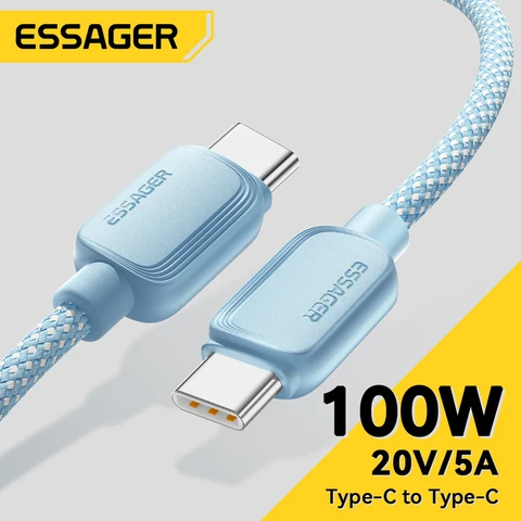 Кабель Essager 100W USB Type C для быстрой зарядки 5A для Xiaomi, Samsung, Huawei, MacBook — фото модели