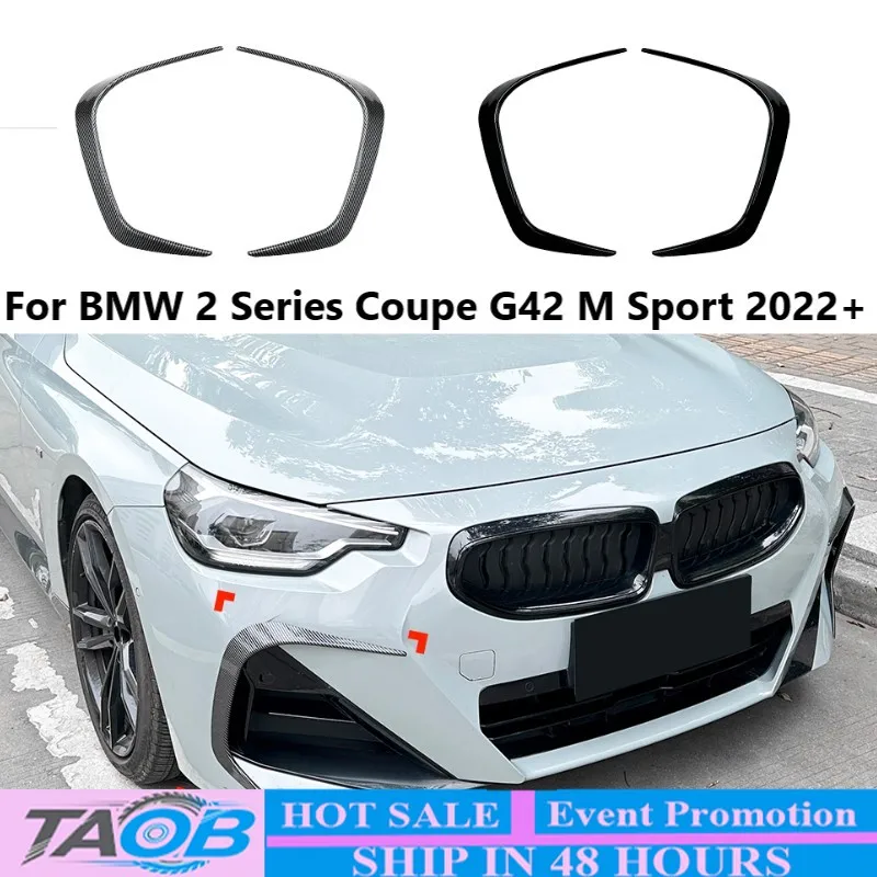 Car Front Bumper Wind Knife For BMW 2 Series G42 Coupe M Sport 2022+ Diffuser Splitter Exterior Tuning Car Accessories