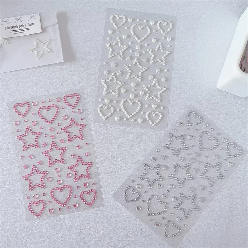 3D Star Heart Crystal Stickers Kids DIY Decoration Self Adhesive Jewelry Crafts Sparkly Rhinestone Stickers Girls Gifts