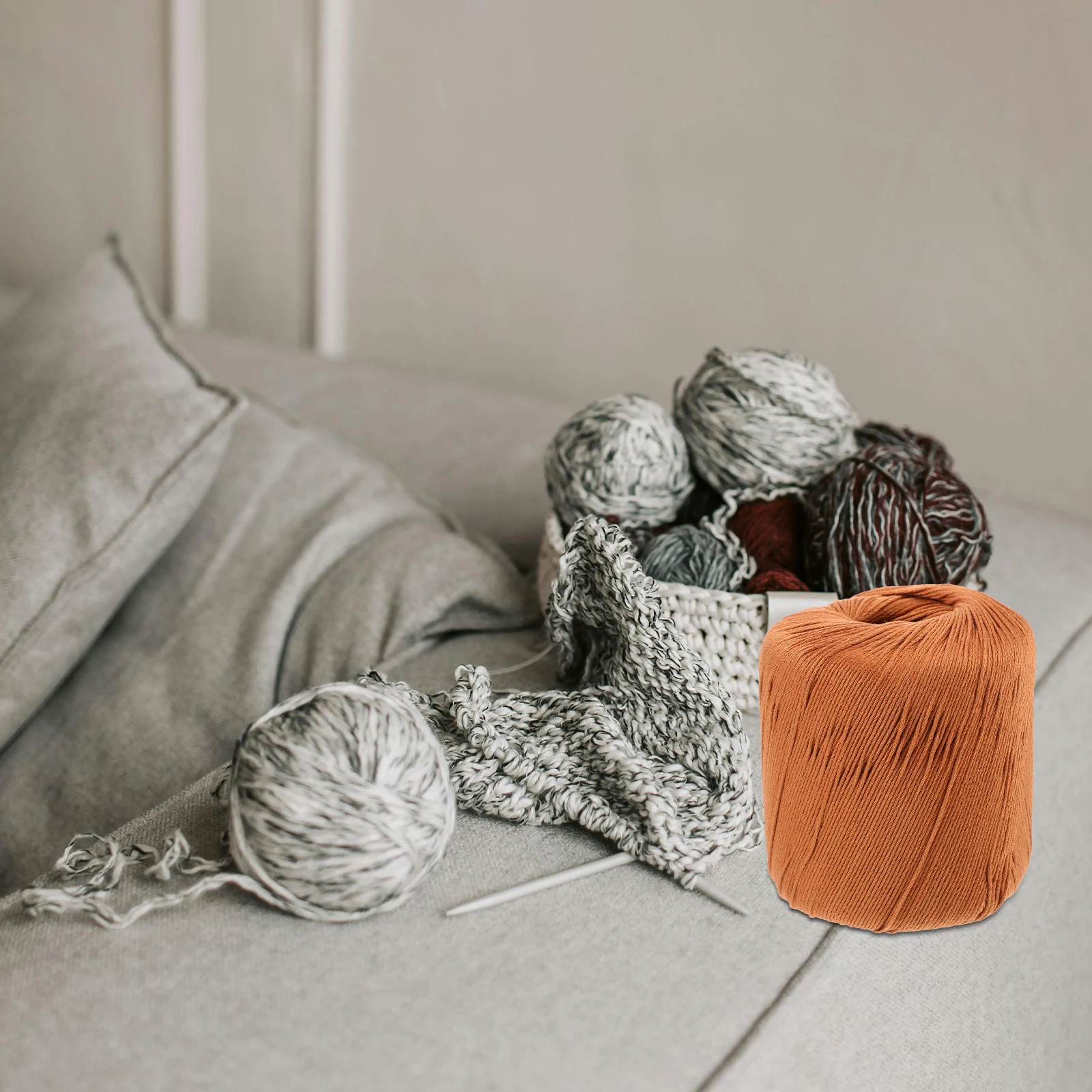 

Cotton Yarn 20# Shallow Coffee Crochet Hook Knitting DIY H made Flexible Comfortable Touch Bulk Yarn Needlecraft Household Use