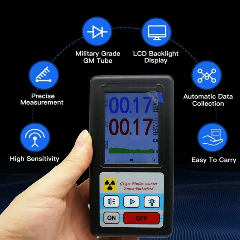 BR-6 Geiger Counter Nuclear Radiation Detector Personal Dosimeter X-Ray Beta Gamma Detector LCD Radioactive Tester Tool