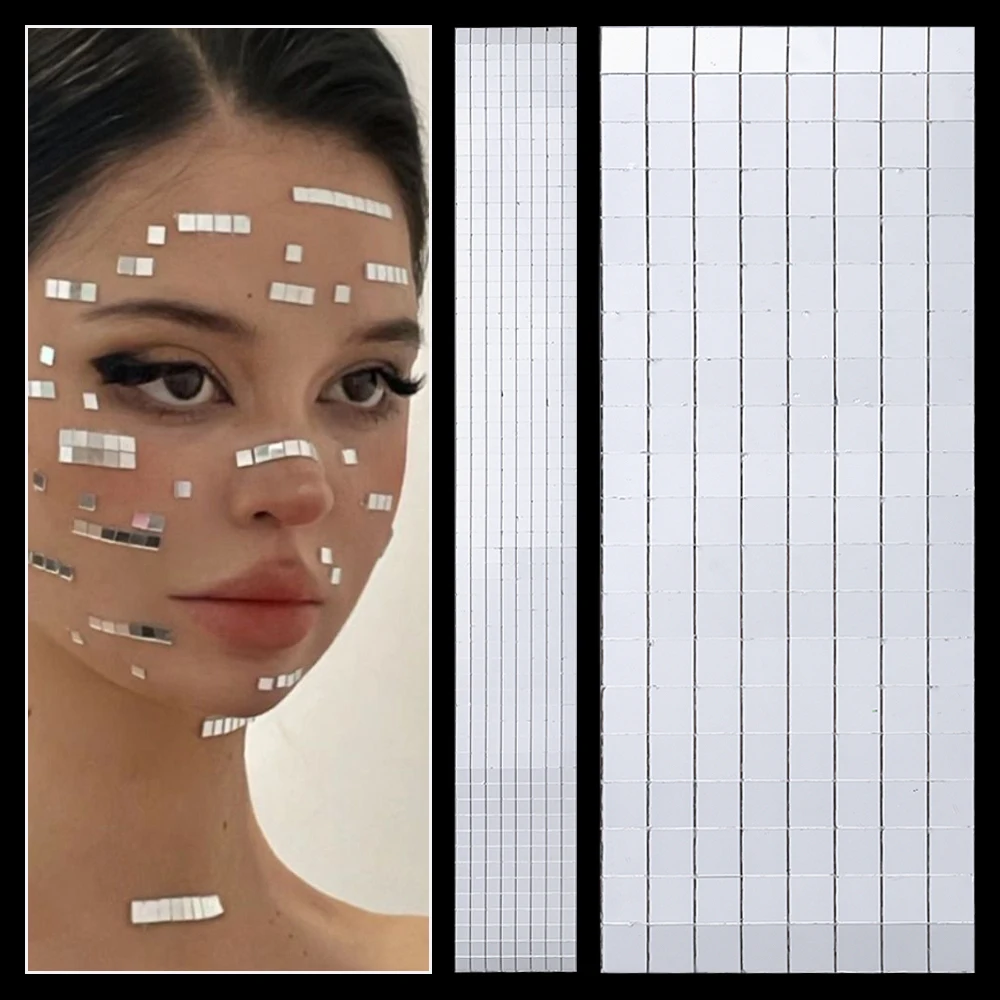 

Hot Silver Temporary Stickers Glitter Waterproof AI Future DIY Makeup Sticker Techwear Face Stickers Cosplay Accessories