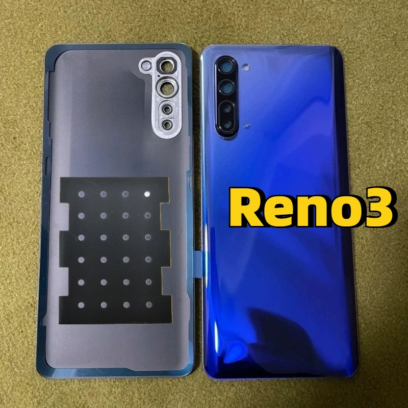 Transparent Clear Back Glass Cover For OPPO Reno3 PDCM00 Battery Door Panel Rear Housing Case Replacement Reno 3 Pro 5G CPH2009