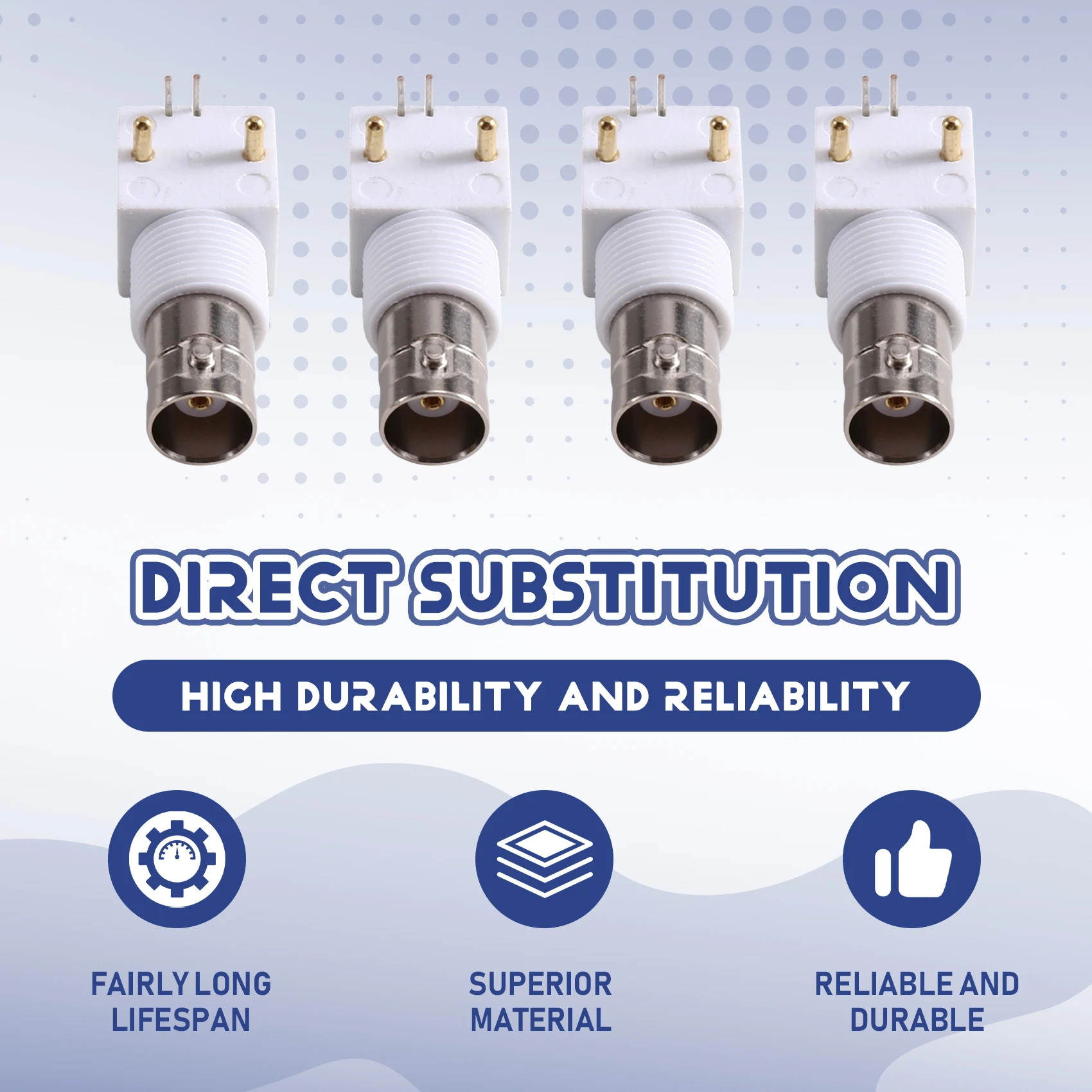 For Electronic Components BNC Commercial Through Hole Female Right Angle PCB Mount Bulkhead RF Coaxial Connector 10Pcs