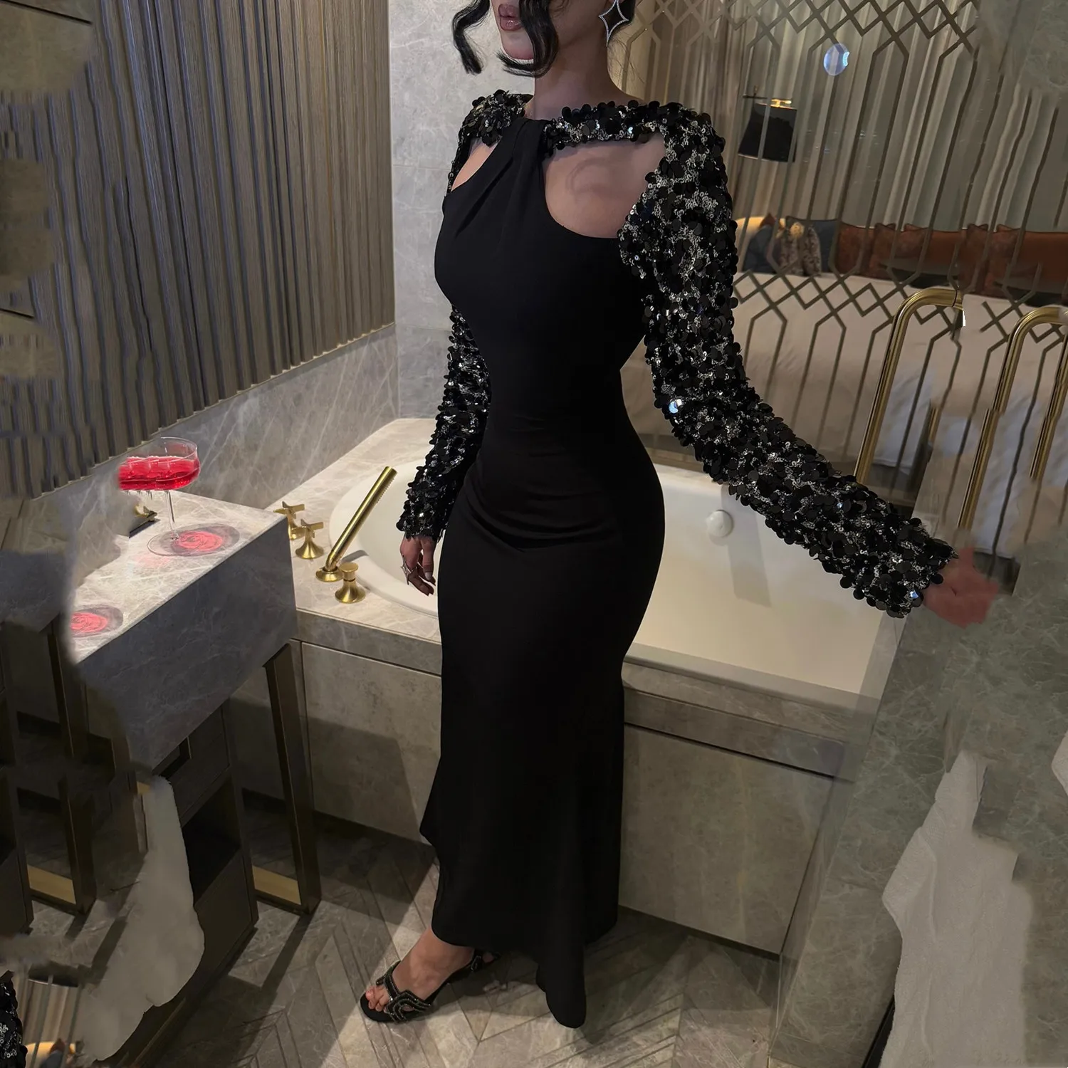 Lucy فسات -.mavera★ Vestidos De Fiesta elegantes 2025 Vestidos De Fiesta Vestido De Fiesta negro personalizado Vestido De fiesta con lentejuelas de sirena Vestido de noche para mujer