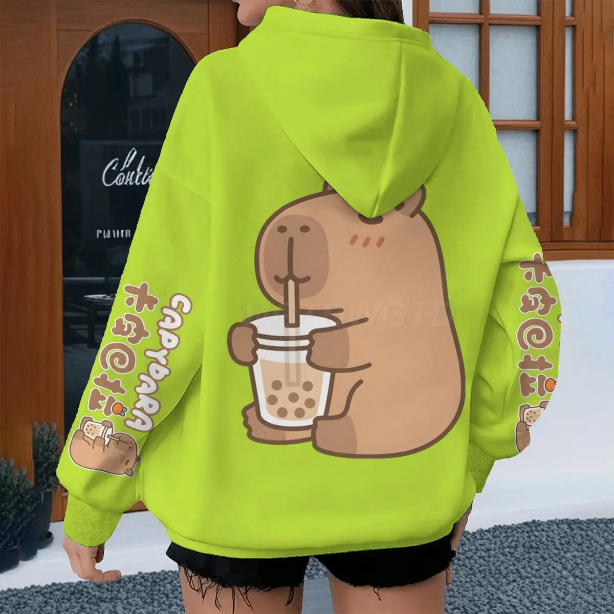 Cartoon Capybara Design Hoodies Women Men Long Sleeve Sweatshirt Spring Autmn Fun Animal Capybara Pullover Girls Cute Hoody