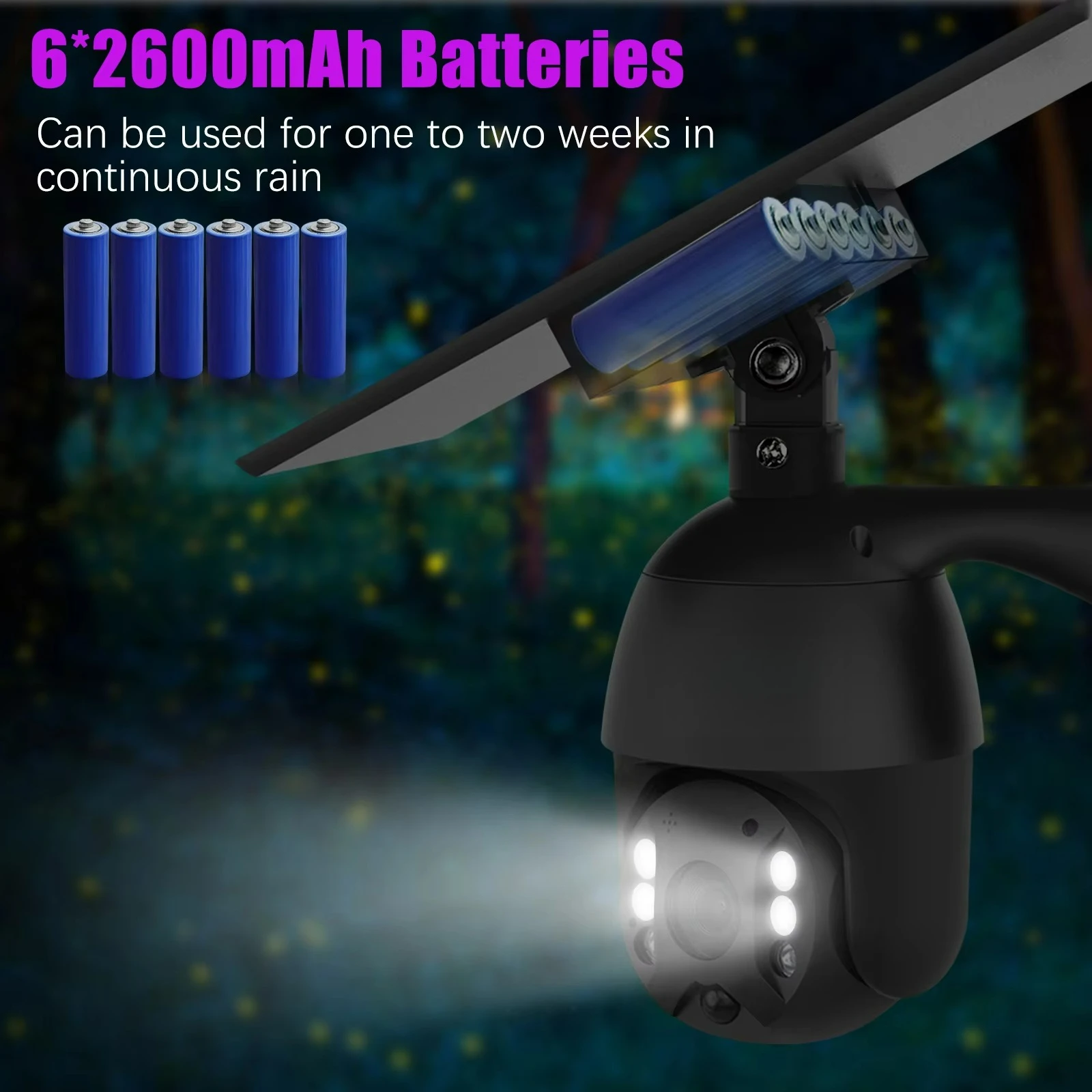 Pannelli solari audio bidirezionali di sicurezza esterna da 2 MP Scheda 4G Lte Pan Tilt Dome Telecamera CCTV con alimentazione a batteria