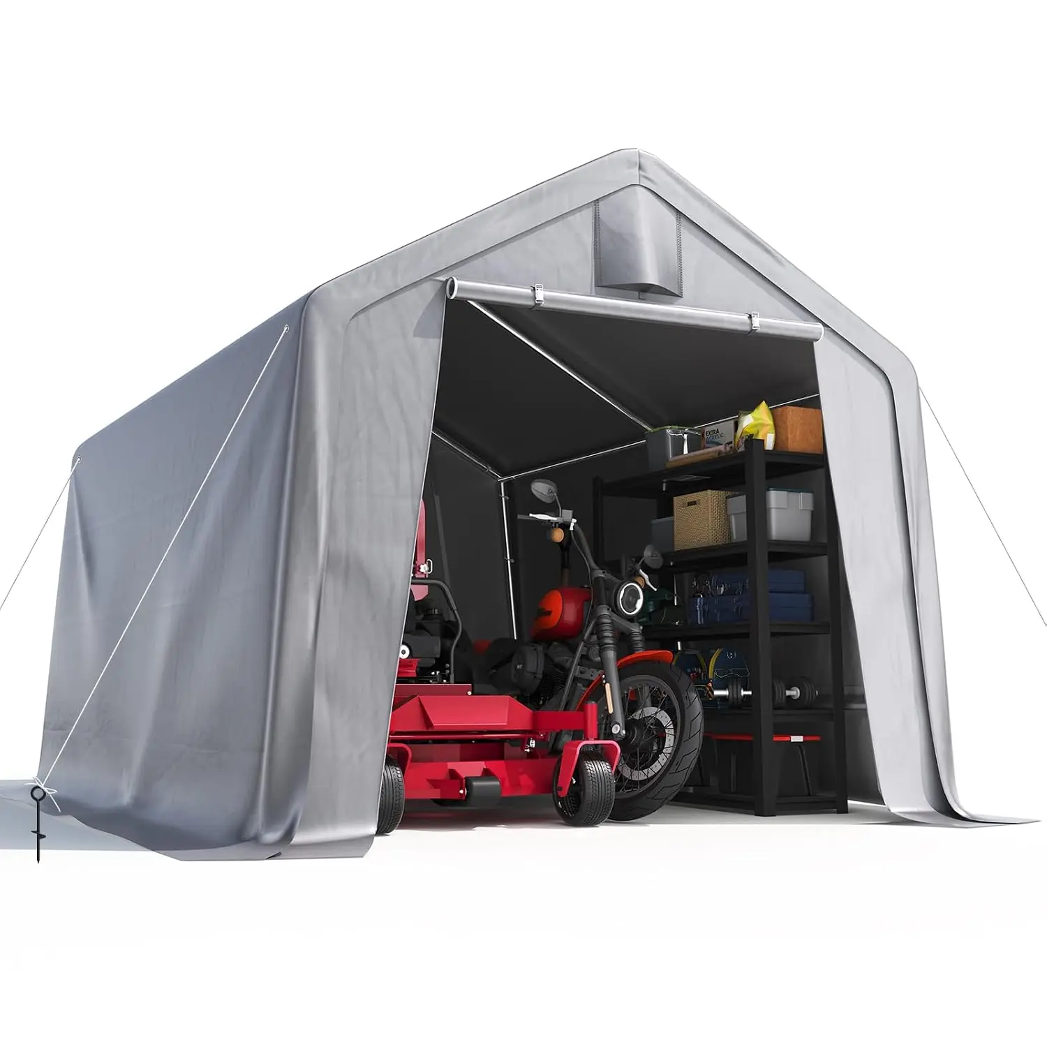 10x12FT Portable Storage Shelter with Roll-Up Door & Vents, Custom