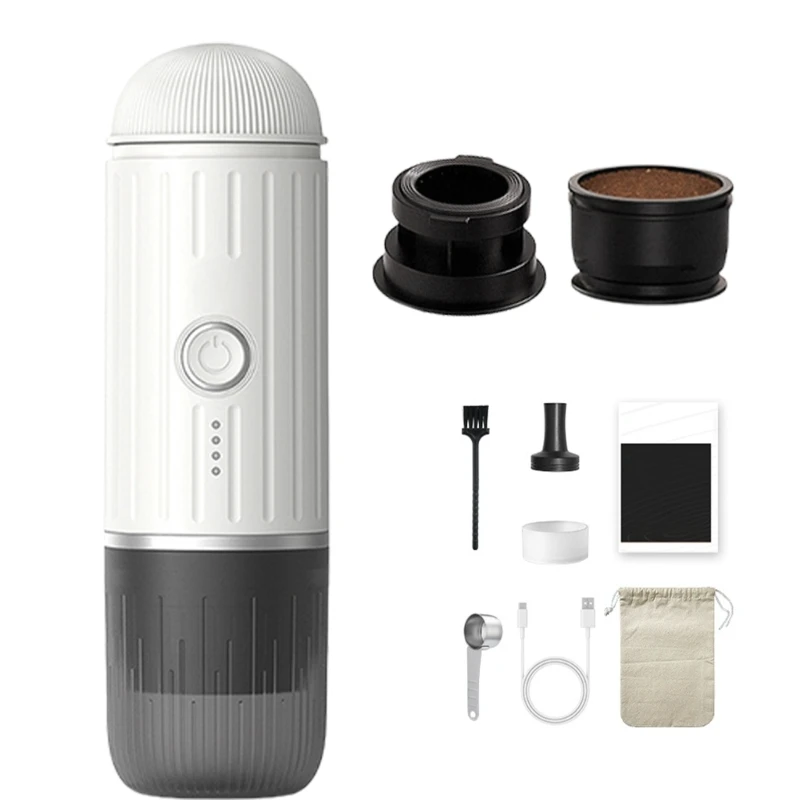 Portable Rechargeable Electric Espresso Maker, Selfheating Coffee 19Bar High Pressure Travel Friendly Outdoors