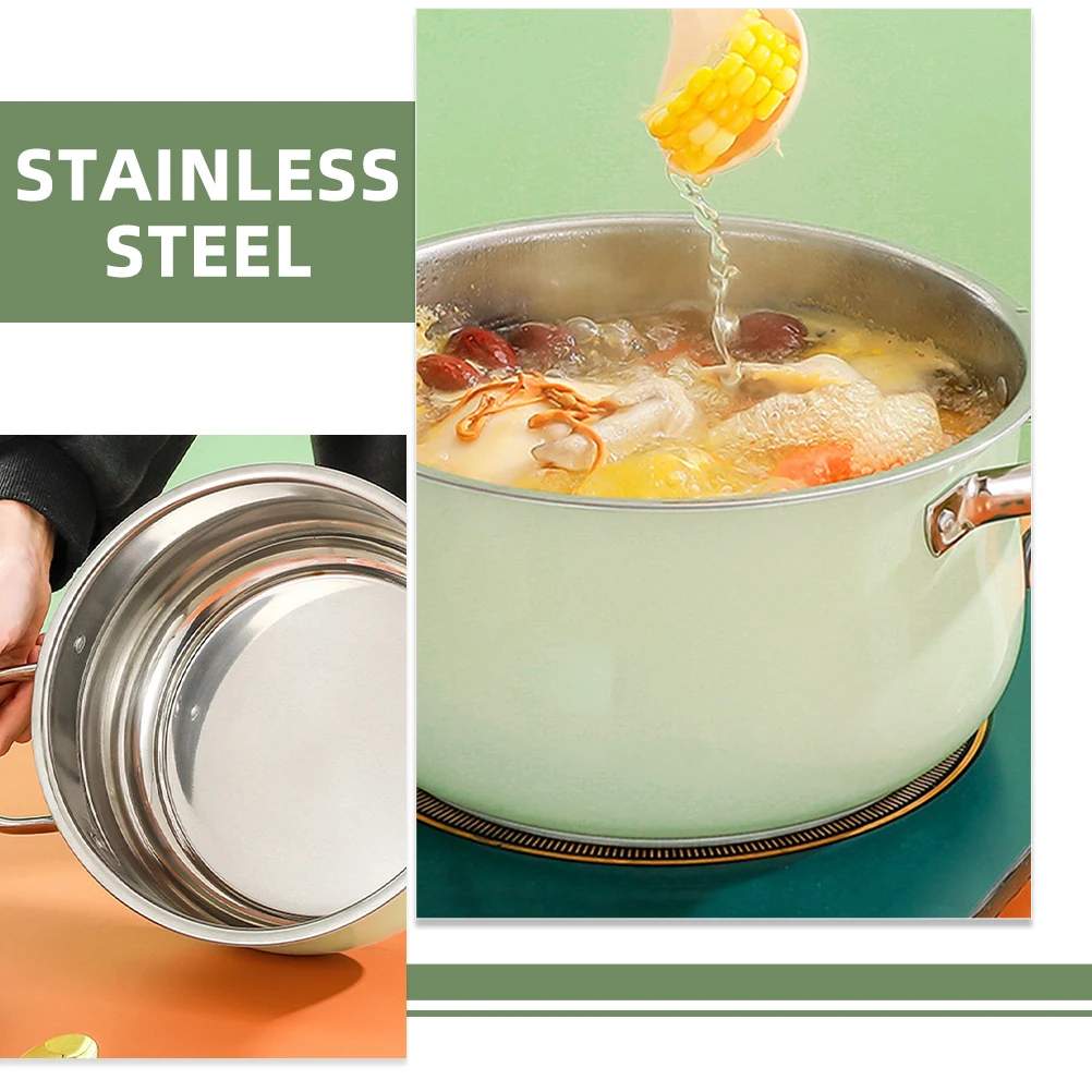 

Stainless Steel Soup Pot Stock Cooking Large Capacity Sauce Pan Lid Pots Stew Stockpot Reusable Kitchen Ramen Hot Pot