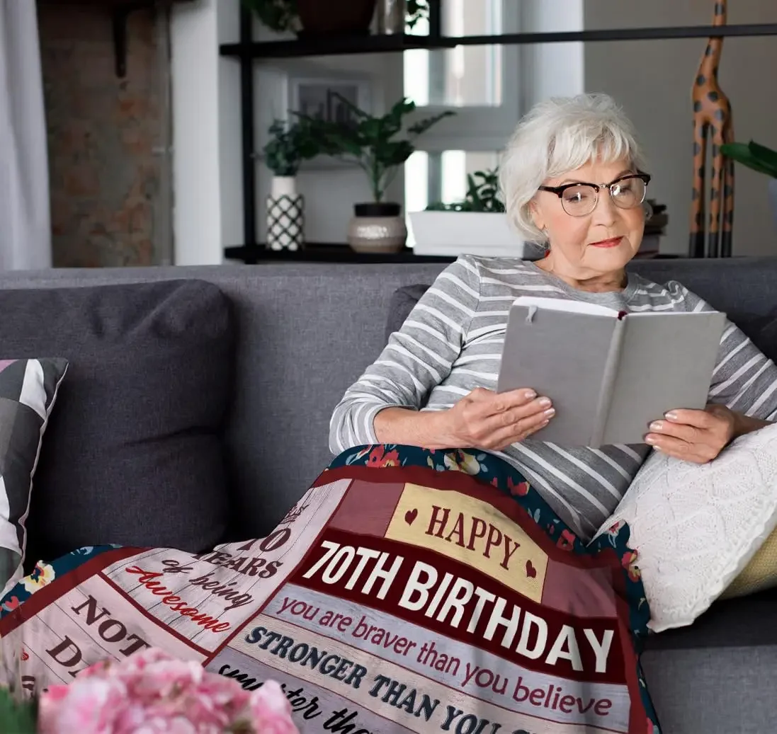 70th Birthday Gift Ideas for Mum and Grandma Blanket