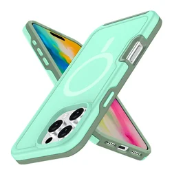 Dual Layer Protection Armour Magnetic Phone Case For iPhone 16 15 11 12 13 14 Pro Max Luxury For Magsafe Shockproof Matte Cover