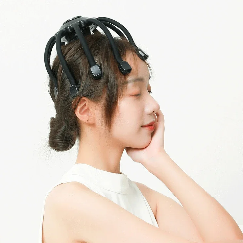 Intelligent Fully Automatic Octopus Head Massager Bluetooth Speaker Electric Head Therapy Easy To Carry Long Battery Life