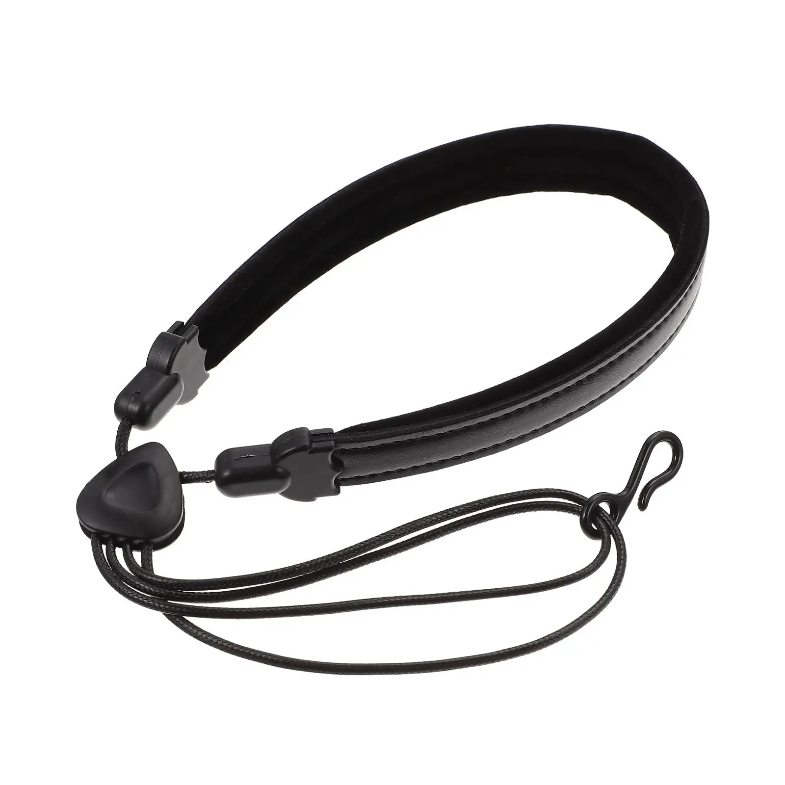 

Saxophone Strap Durable PU Material Anti Pressure Neck Shoulders Black Color Universal Accessories Simple Belt