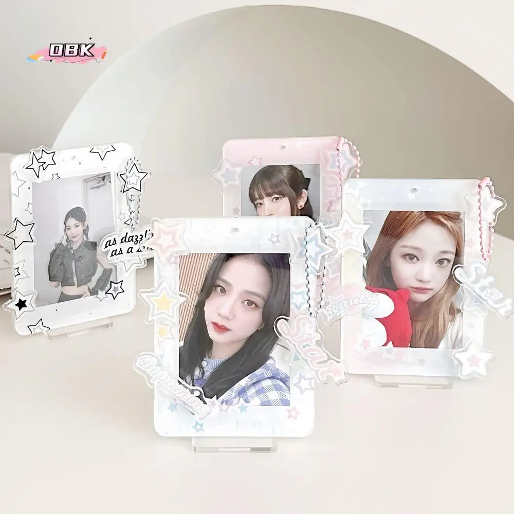 

Desktop Decoration Korean Style Card Holder Transparent Star Student Card Cover Polaroid Photo Card Case ID Card Holders Student