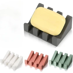 1pc Silicone Soap Holder Soap Drain Dish Bathroom Tilt Drain Soap Box Portable Sponge Tray Creative Kitchen Sponge Storage Rack