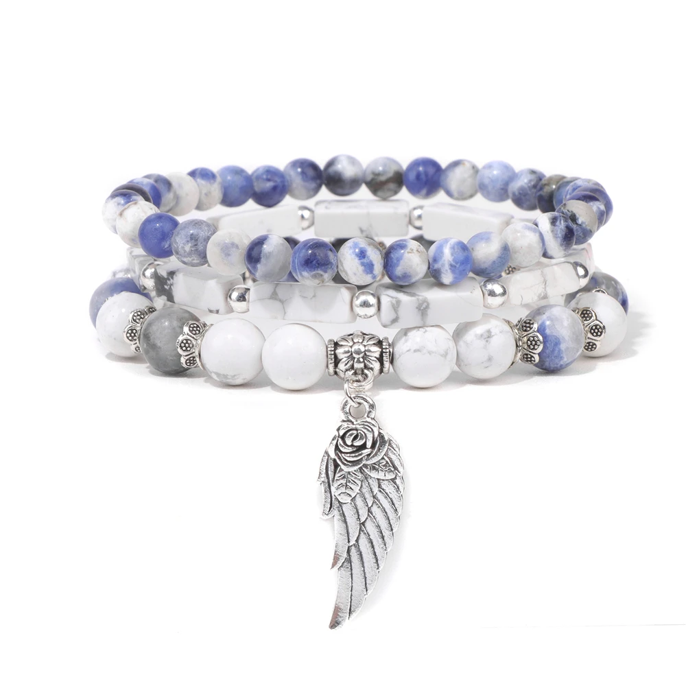 3 шт./набор, браслет с подвеской в виде крыльев Ангела