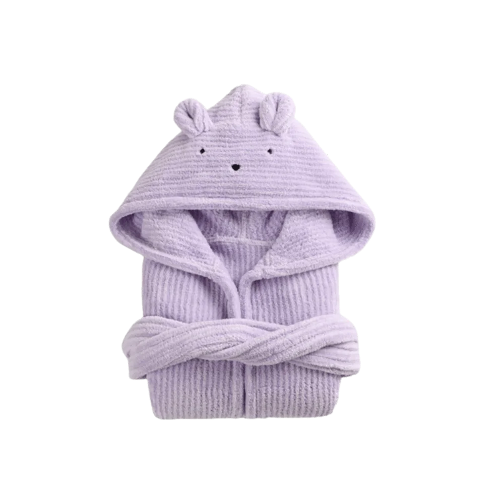High Quality Soft Flannel Kids Bathrobe Thickened with Hood Robes Clothes Water Absorption Children's Nightgown Winter