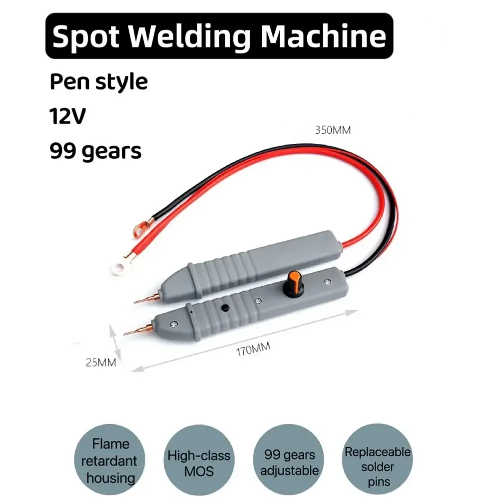 

Welder Pen Welding Pen Alumina Brazing Pin Built-in LED Indicator Hand-held Integrated 0.1mm Nickel-plated 12-16.8V