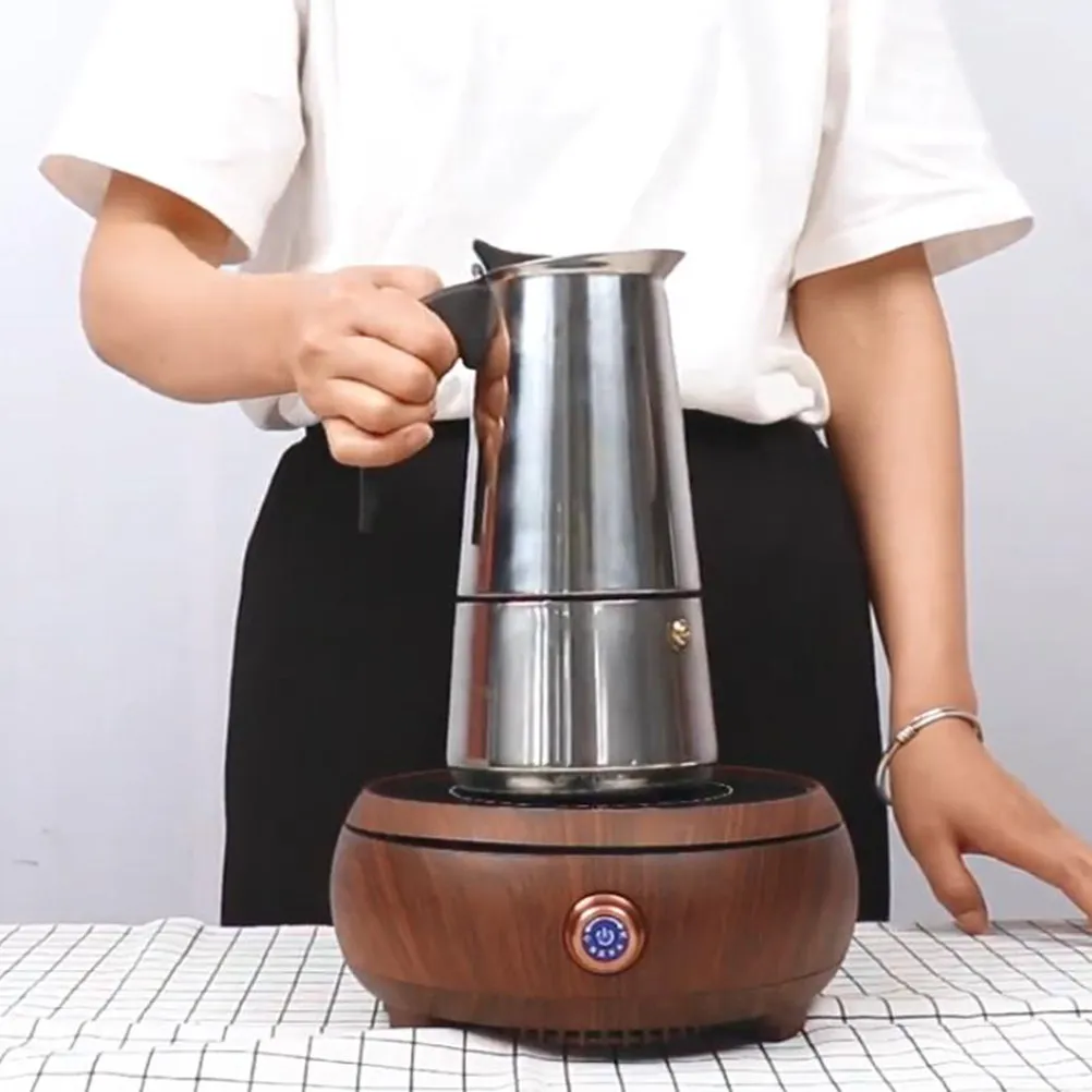 

Электрическая кофеварка для плиты, алюминиевая кофеварка, мока-кофеварка с клапаном сброса давления, идеально подходит для дома и офиса