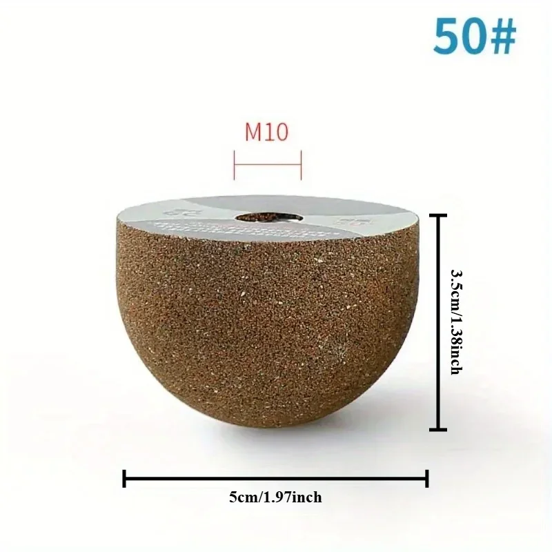 1pcs Diamond Brazed Polishing Wheel Mushroom Grinding Head Stones Engraving 50/100/200Grits Marble Stone Pebble Internal M10Hole