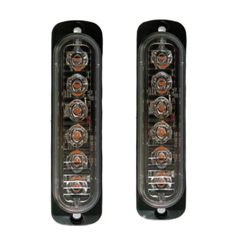 2 ชิ้น LED ไฟเตือนแฟลช Strobe Grille กระพริบ Lightbar 12 โวลต์ 24 โวลต์แสงสีเหลือง