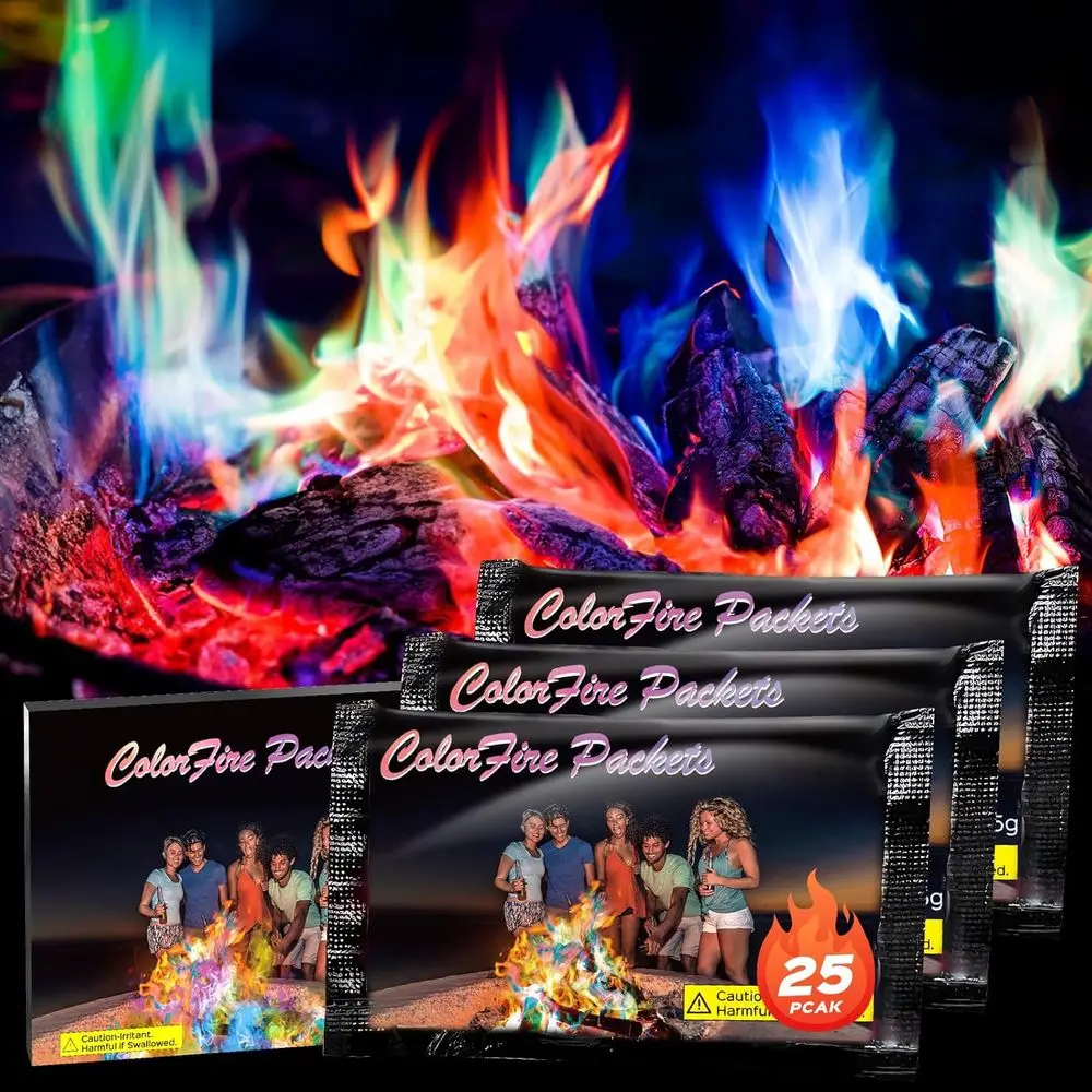 25 Packs of Assorted Color Fire Starters for Camping and Outdoor Adventures