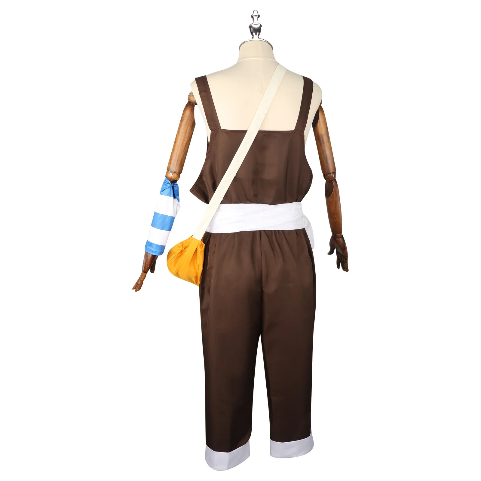 Anime UUsopp Cosplay Costume Brown Rompers Uniform T-shirt Scarf Full Set Adult Man Carnival Halloween Suit 5PCS Accessories view 5