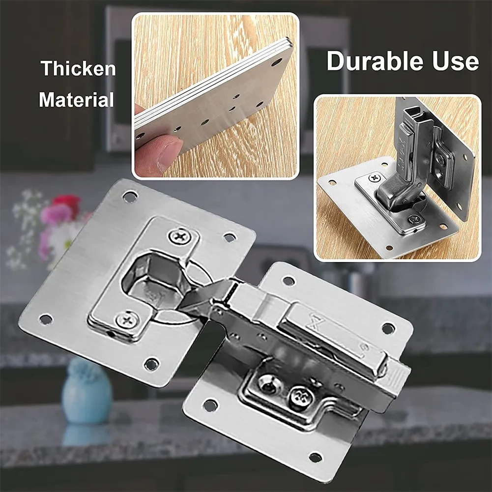 1/2/4/10Pcs Hinge Repair Plate Cabinet Furniture Drawer Table Scharnier Stainless Steel Household Hardware Hinge Fixing Plate