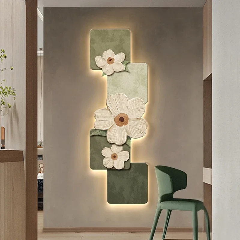 Modern Flowers LED Mural Light For Corridor Living Room Hallway Entrance Kitchen Hanging Paintings Home Decoration Art Wall Lamp