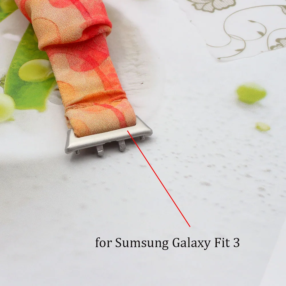 Galaxy Watch Fit 3 حزام من القماش المرن للنساء لساعة Samsung Galaxy Watch Fit 3 Band Watchband Scrunchies باللون الأحمر