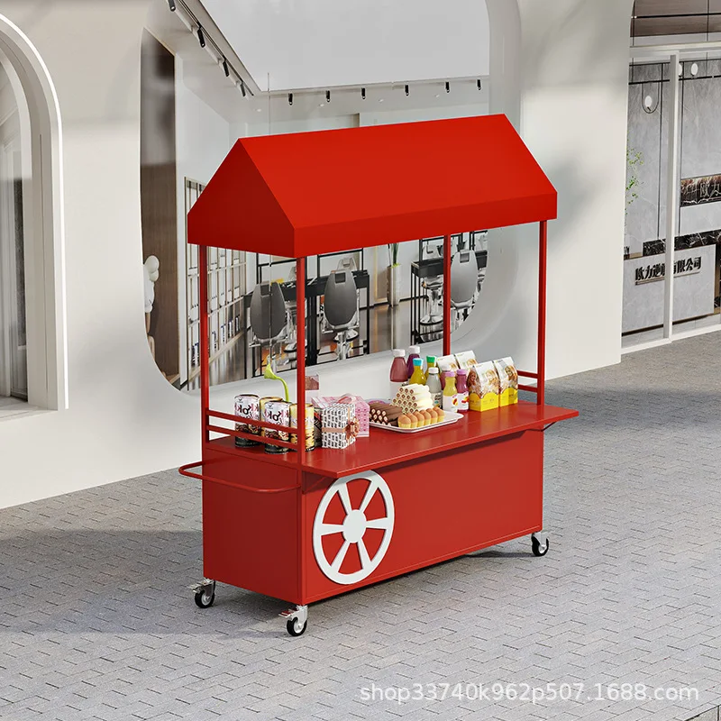 Outdoor market stall car commercial street trolley snack cart night market movable stall display stand