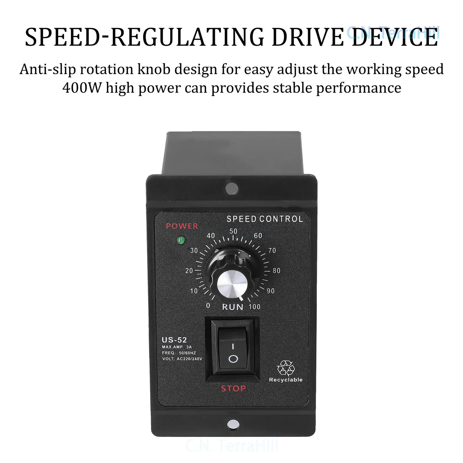 400W Motor Speed Controller US52 Mini AC Motor Speed Control with Digital Display for Variable Speed Adjustment