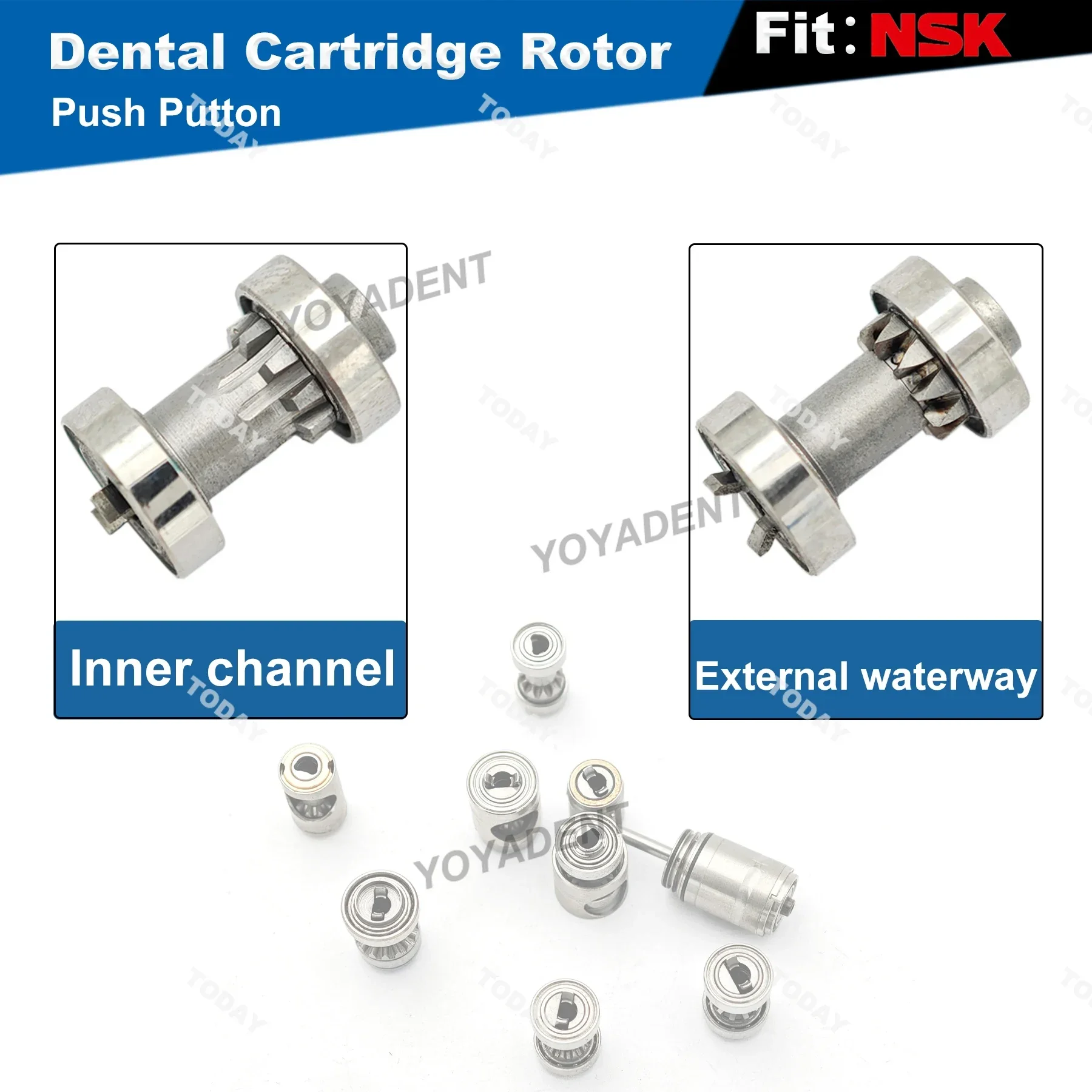 Dental Cartridge Rotor Fit NSK Push Button External/Internal Waterway Low Speed Handpiece Dentistry Handpiece Accessory