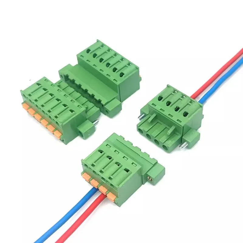 5Pairs 2EDGKDRM-5.08mm Solder Free Docking Screw Free Ear Plug Type 2EDGKDPM Wiring Terminal Spring 2P-16Pin for Electronics