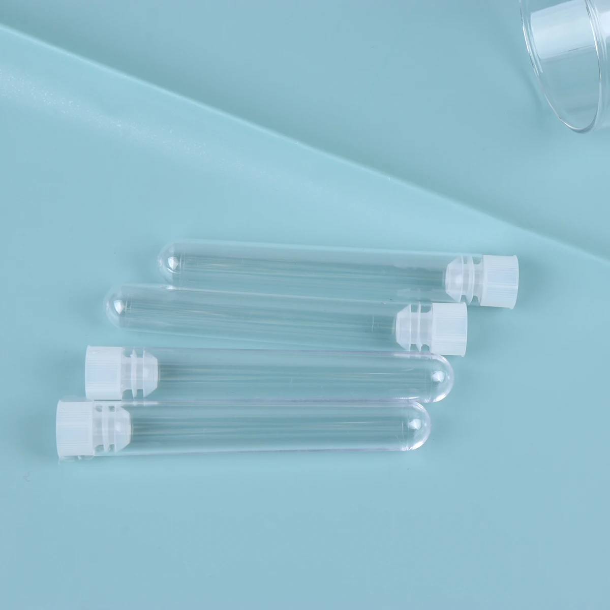 

50pcs Plastic Test Tubes Clear Leakproof Sealed Caps Sample Lotion Gel Storage Portable Eco-Friendly Hard Shell