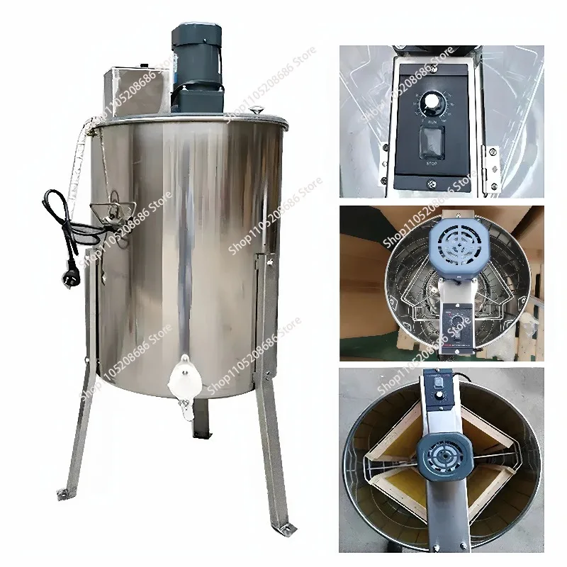 Electric Honey Extractor Stainless Steel 4 Frames Honey Centrifuge Honeycomb Spinner Crank Beekeeping Equipment for Bees