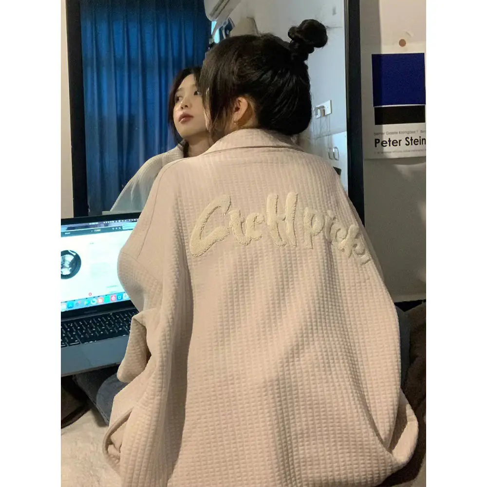 

Suede Jackets For Women Winter Coat Woman 2025 Pink Purple Flower Front Pocket Button Long Sleeve Ladies Sweet Style Outerwear