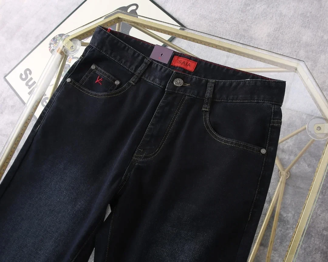 BLLIYOSS BILLIONAIRE Jeans in cotone sottile da uomo 2025 SS Nuovo ricamo casual moda comoda taglia grande 30-40 Pantaloni Vecchio soldi