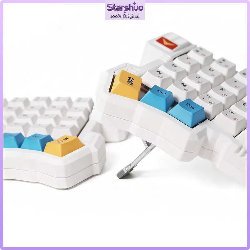 Silakka54 Wired Split Ergonomic Keyboard Adjustable Tilt Stand QMK Vial Programmable Custom Mechanical Keypad For Gaming
