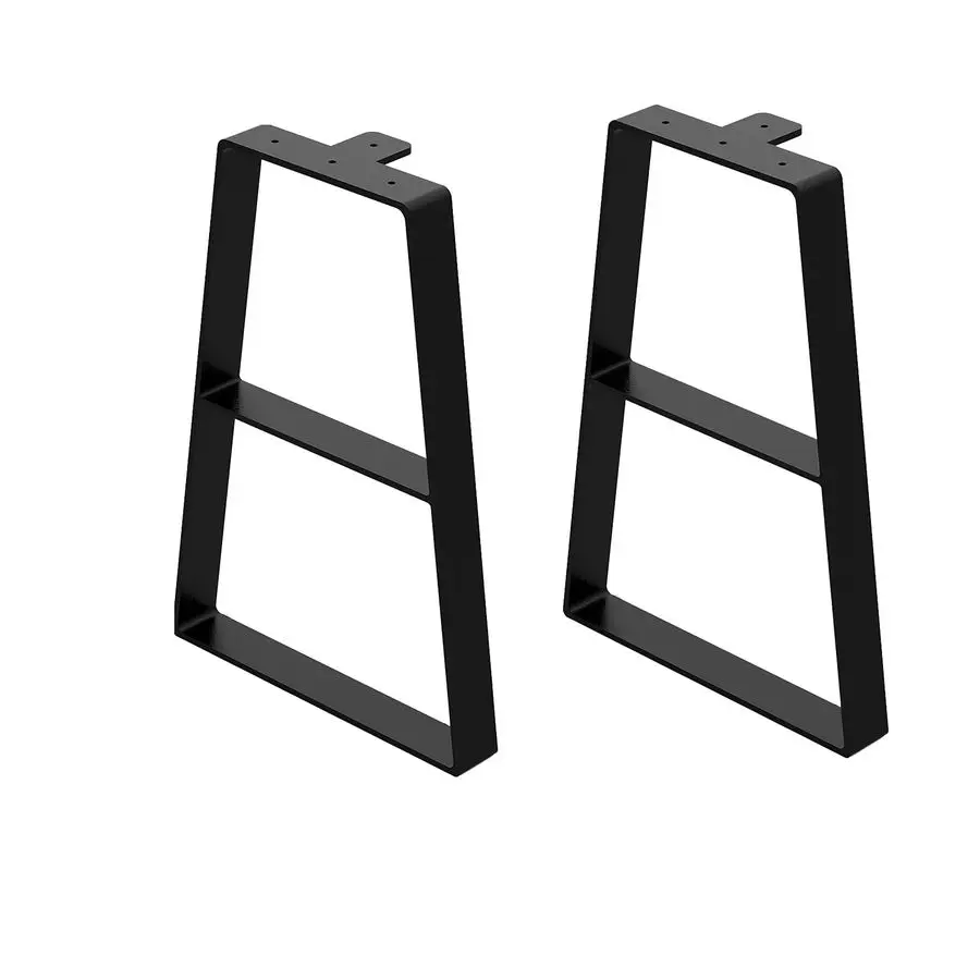 

18 черных трапециевидных металлических ножек для скамьи, 2 шт., усиленные мебельные ножки для скамьи, металлические ножки для стола с винтами и 4 резиновыми накладками для пола.