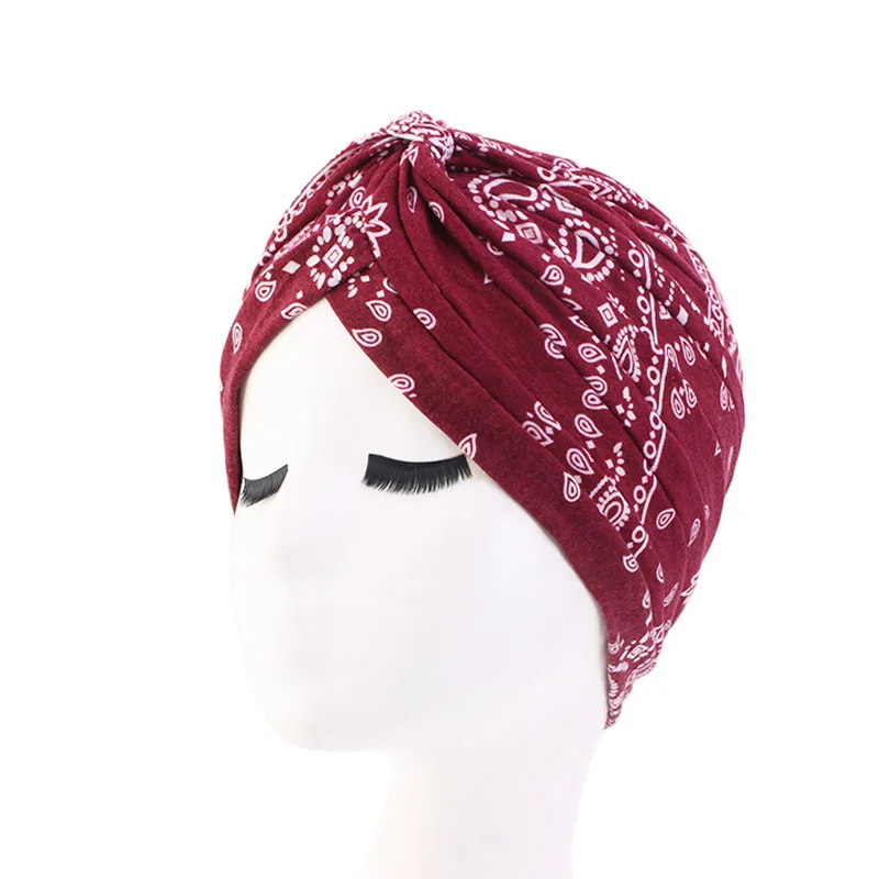Neue weiche Damen-Turbane mit Blumenmuster, modische Bandanas, Krebskopftuch, Chemo-Mütze, Kopfwickel, Haaraccessoires – Detail 9
