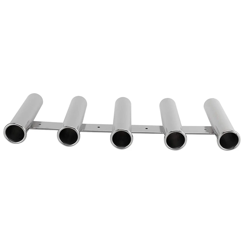 Fishing Rod Holder 316 Stainless Steel Fishing Rod Rack 5Tube Mirror Finish for Marine Boat Yacht-ANKL