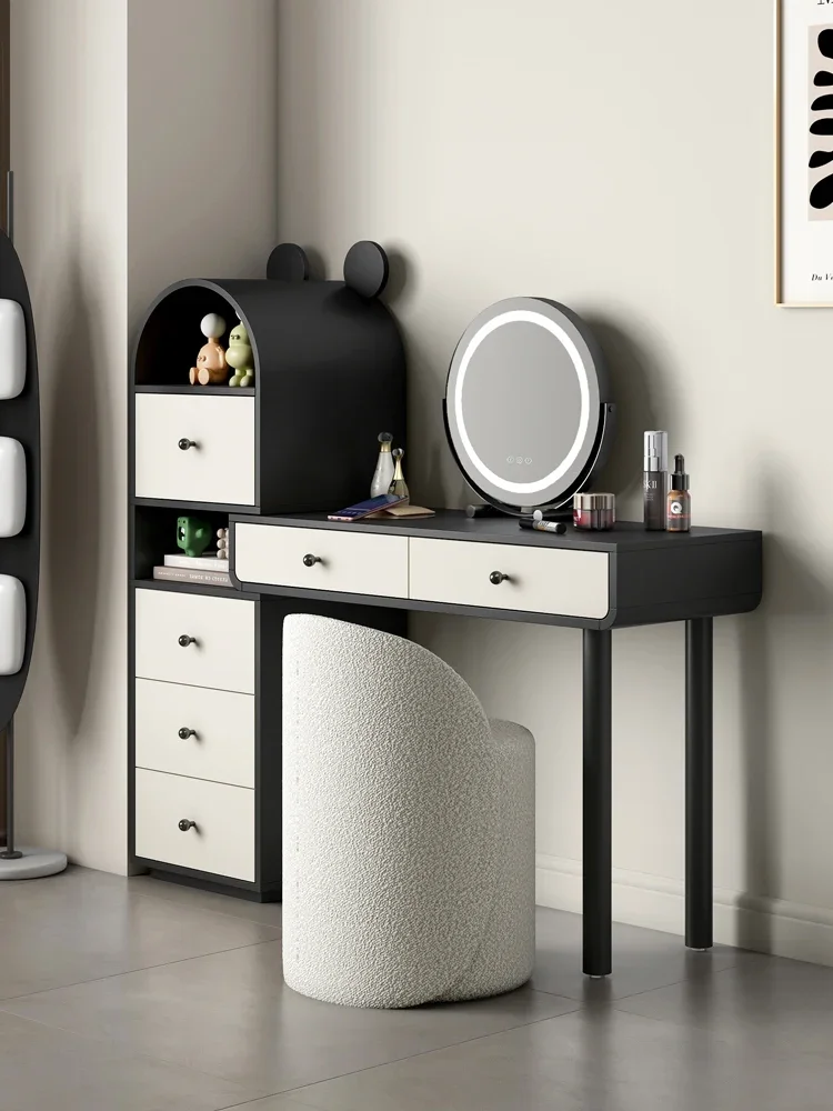 

Light Luxury Black Dressing Table Storage Integrated Simple Bedroom Retractable Makeup Table High-End