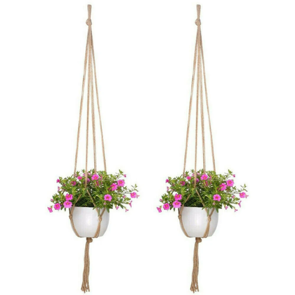 6x Macrame Handmade Plant Hanger Baskets-Holder Balcony Hanging Decoration Vintage Flower Pot Holder Rope Home Garden Supplies