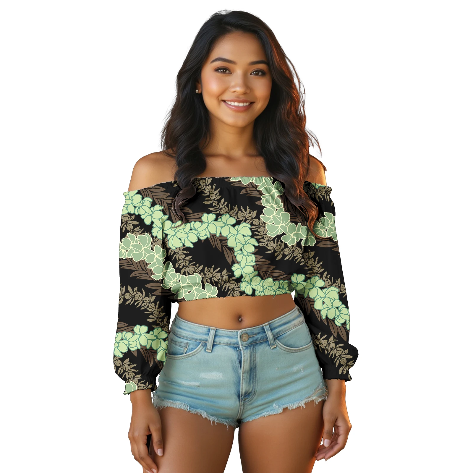 2026 Hot Selling Polynesian Elei Tribal Design Custom Retro Fashion Business Casual Women Plus Size Elegant Ladies Shirt Top