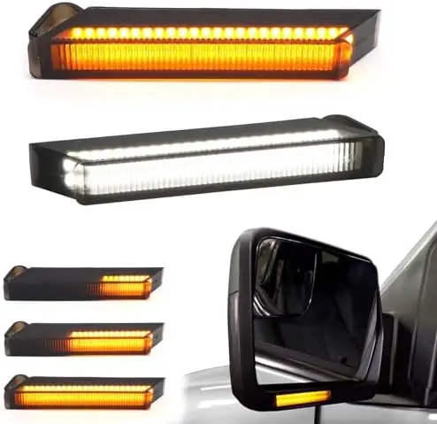 

Светодиодные последовательные поворотники для F150 Raptor - тонированные линзы, янтарный указатель поворота, белые ДХО